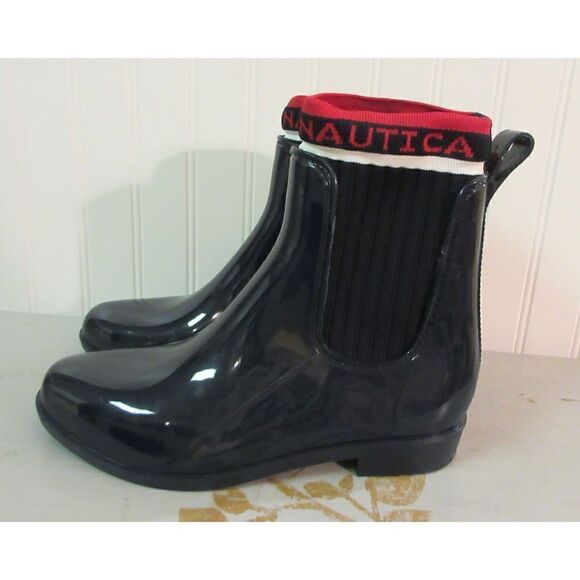 Nautica navy rain boot sz 8 NWOB - Picture 1 of 7